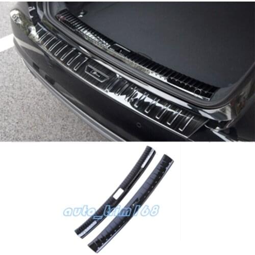 Black titanium Rear Bumper Guard Sill Protector Plate For Audi A6 C7 2012-2018 Car Styling Accessories