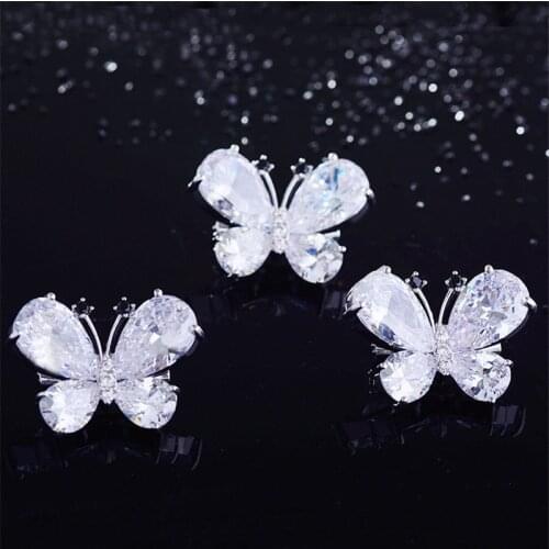 2020 New Mini Cute Butterfly Brooches for Women Men Lapel Pins Bag Suit Pin Jewelry Luxury Cubic Zirconia Crystal Insect broches