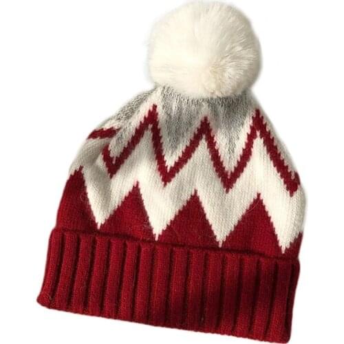 Women Knitted Hat Fashion Winter Hats For Ladies Wool Knitted Beanies Thick Warm Vogue Girls Wool Cap Female Beanie Caps TG0193