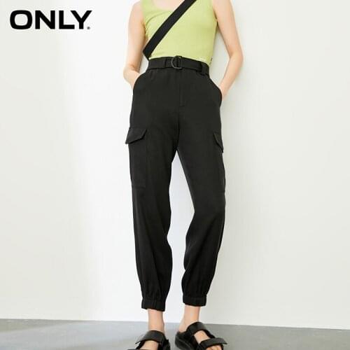 ONLY summer new casual loose tooling wind beamed multi-pocket casual pants women | 120314022