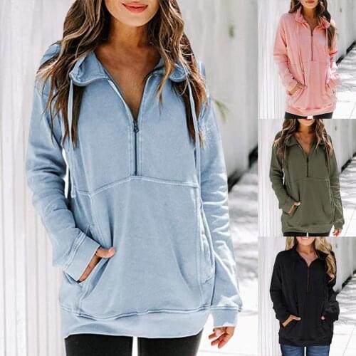 Half Cardigan Zipper Hoodie Women Plus Velvet Padded Long-Sleeved Loose Sweatshirt Y2K Casual Pocket Jacket Harajuku Streetwear
