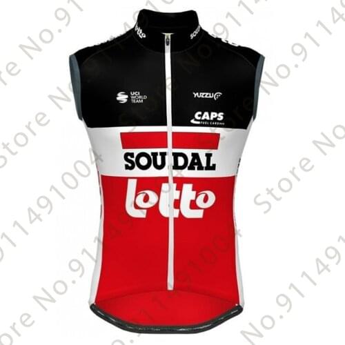Lotto Soudal 2021 Windproof Cycling Vest Men Pro Team windvest Road Sleeveless Bike Jersey windstopper MTB Maillot Ropa Ciclismo