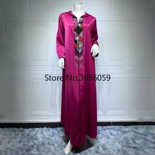 Hooded Abaya Fashion Islam Muslim Dress Kaftan Moroccan Caftan Dresses Women Djellaba Robe Longue Vetement Musulmane Femme