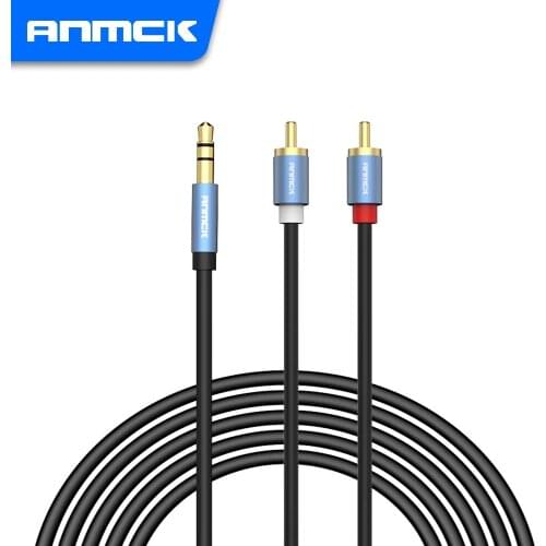 Anmck RCA Audio Cable 3.5mm Jack to 2 RCA Wire Stereo Aux Cable Splitter For Speaker Laptops Amplifiers MP3/4 TV Box
