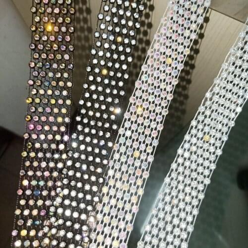 10yards shinning wire crystal rhinestone Trimmings for party clothings DIY sewing accessories trim for tailor