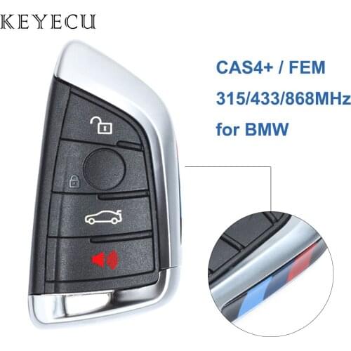 Keyecu FEM CAS CAS4+ Remote Key Fob 4 Buttons 315 / 433 / 868MHz for BMW 1 2 3 4 5 6 7 Series X1 X3 F Chassis 2011-2017