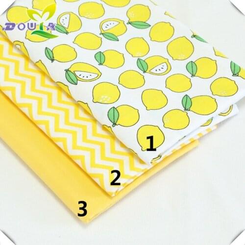 Baby cotton fabric printing twill DIY cartoon lemon patchwork kindergarten bedding cotton fabric