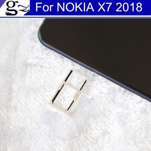 For Nokia x7 2018 TA-1131 Nano Sim+Micro SD Card Tray Holder Slot Socket Replacement Parts For Nokiax7 2018