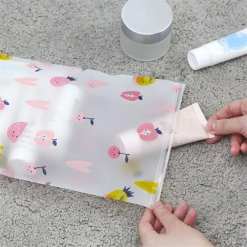 2pcs Travel Storage Bag Translucent Printed Luggage Clothes Organizer Thickened Dustproof And Waterproof Toiletries Zipper Pouch