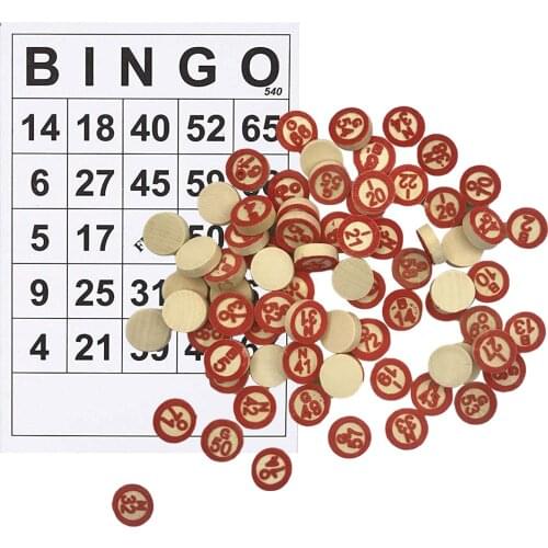 40 PCS Russian Bingo Game Paper Cards 75 Numbers Chips Card Game for Adults Kids Party Interactive Toy