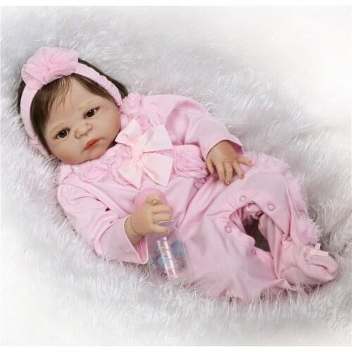 Bebe reborn corpo de silicone inteiro realista Girl doll 23"57cm reborn baby dolls toys gift bonecas reborn