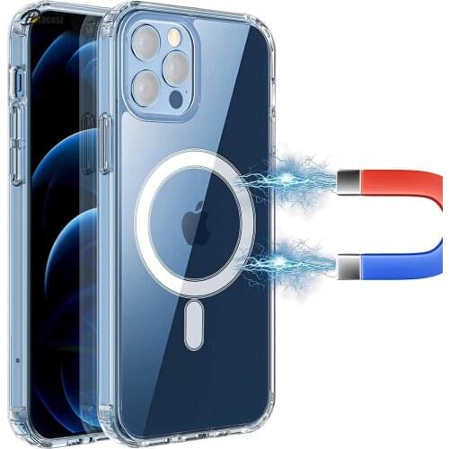 Mgnetic Case For IPhone 12 Pro Max Clear Protective Case For Iphone 12 Mini Case for Magsafe Wireless Charger Thin Slim Capa