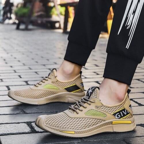 2021 Summer Breathable Men Hiking Shoes Mesh Outdoor Men Sneakers Climbing Shoes Men Sport Shoes Quick-dry Water Shoes