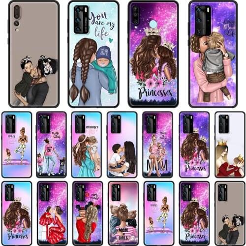 Soft Phone Case For Huawei P30 P40 P20 Pro P10 Lite P Smart 2019 2020 Silicone Fundas Cover Fashion girl Super Mom baby