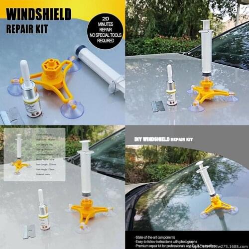 1set Windshield Repair Kit Quick Fix Car Cracked Glass Tool Auto Windscreen Kit DIY Resin Screen Repair Sealer Polishin Win Q5Q0