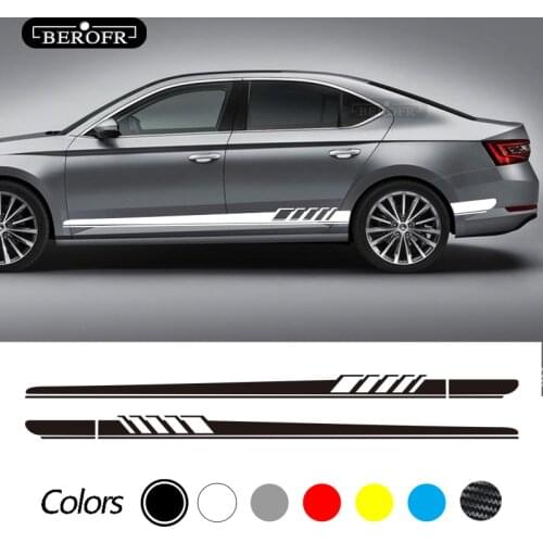For Skoda Octavia 2 A7 A5 VRS Fabia 3 Rapid Superb 3 Kodiaq Scala Karoq Kamiq Side Door Car Stickers Car Tuning Accessories 2Pcs
