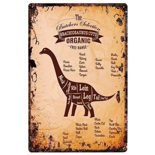 Butcher Shop Tin Signs Retro Farmhouse Decor Kitchen Plaque Beef Poster Cafe Wall Decoration Home Decor 20x30cm