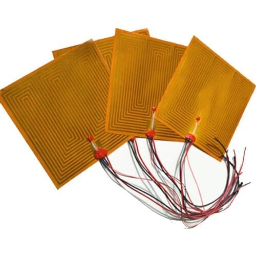 1PC 100*100mm 25W 12V DC Flexiable Eeletric Polyimide Film Heater Heating element for Electrical Wires
