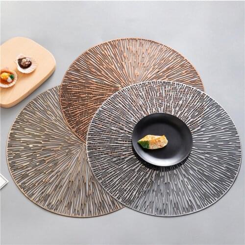 Practical Convenient Multifunctional Stylish PVC Hollow Round Placemat Heat Insulation Table Mat Non-slid Plate Cup Pot Pad