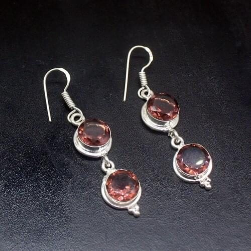 Gemstonefactory Big Promotion 925 Silver Fashion Trendy Purple Amethyst Women Ladies Gifts Dangle Drop Earrings 20212217