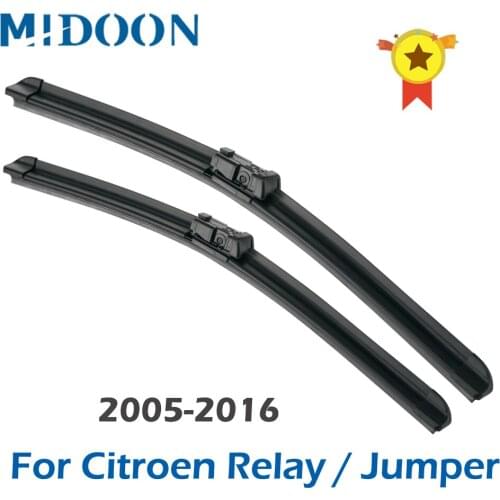 MIDOON Wiper Blades for Citroen Relay / Jumper Fit Hook / Push Button Arms Exact Fitting Model Year from 1994 to 2013