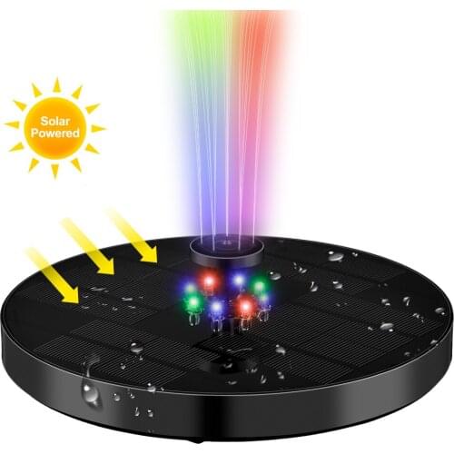 4 In 1 6V/3W Solar Fountain LED Colorful Lights Shower Fountain Garden Bird Bath Fountain Suitable For Bird Baths And Ponds