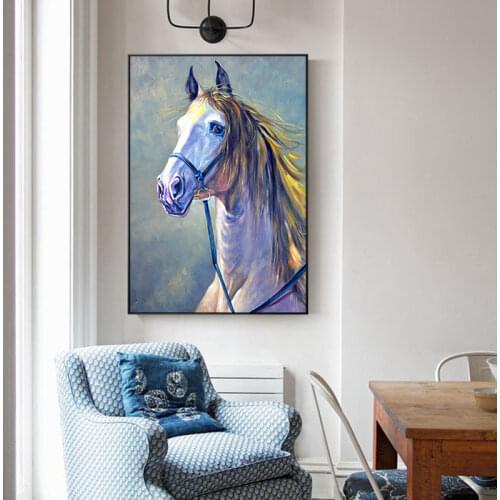 Modern Horse Canvas painting Wall Painting Animal Picture For Living Room bedroom Home Decor Art posters Free Shipping No Frame