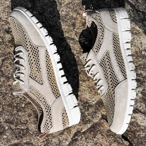 Hot Sale New Ultralight Comfortable Casual Shoes Couple Unisex Men Women Pigskin Mesh Walking Sneakers Soft Summer