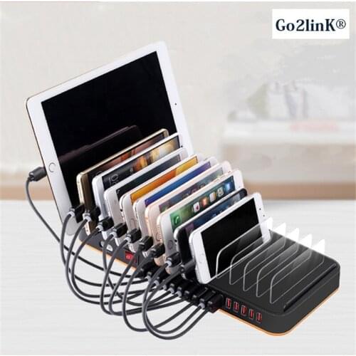 Go2linK 100A 15Ports USB Adapter Smart Charger Station Stand Desktop for Airport, KTV, Restaurant