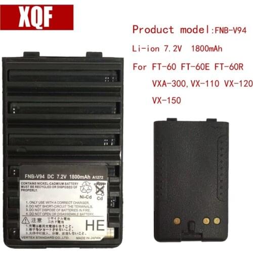 XQF 1800mAh 7.5V NI-MH FNB-V94 Ni-MH Battery for Yaesu / Vertex Radio FT-60 FT-60E FT-60R VXA-300,VX-110 VX-120 VX-150 radio