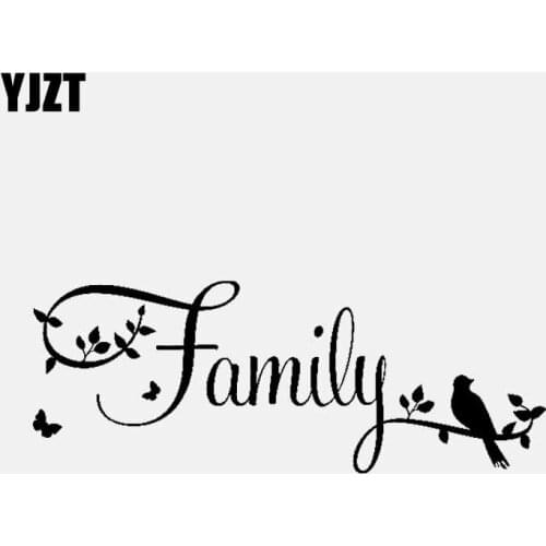 YJZT 16.1CM*6.1CM Family Car Sticker Art Vinyl Decal For Truck Window Black/Silver C3-2124
