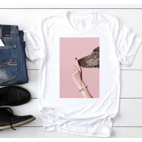 Women 2021 Dog Funny Lovely Short Sleeve Fashion Cartoon Summer Graphic T Top Lady Print Tee Female Tshirts Clothes T-Shirt