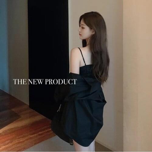 Retro Square Collar Slim Waist Pleated Dress Sets Women Sleeveless Korean Fashion Blazers Streetwear Harajuku Dress Suit Female