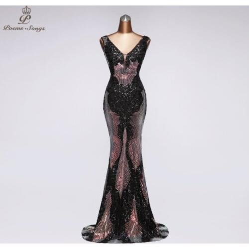 Sexy pattern style mermaid Evening dress Elegant prom dresses robe de soiree vestidos de festa sukienki wieczorowe party dresses