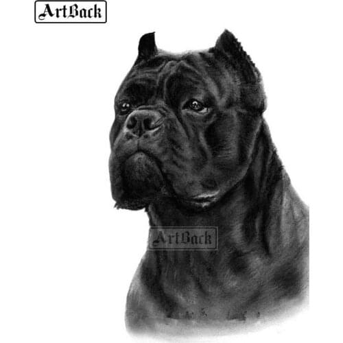 Animal 5D diamond painting black dog icon full square drill 3d diamond embroidery rhinestone mosaic decoration ARD258