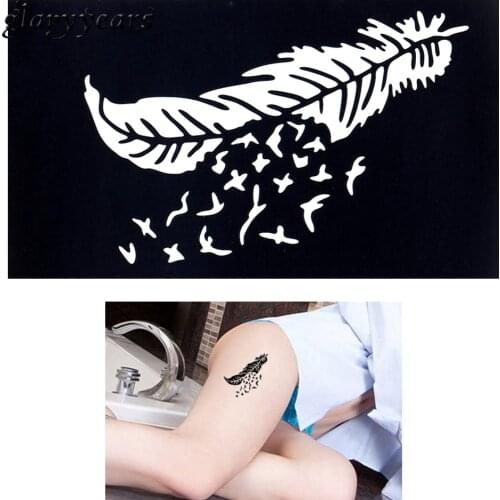 1 Piece Body Paint Henna Tattoo Stencil Feather Drawing Design Beauty Women Feet Hand Art Henna Template Tattoo Sticker Gift G86