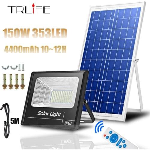150W Solar Light Outdoor Remote Control IP67 Waterproof For Garden Path Street Landscape Spotlight Wall 353 LED Solar Flood Lamp