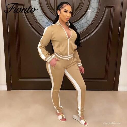 2020 Woman Autumn Plus Size Casual Tracksuit Two Pieces Suit Cardigan Jogging Jackets With Pants Zipper Sportwear for Female