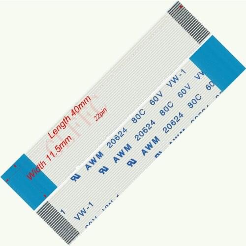 22pin 0.5pitch 40mm-200mm B-type Flexible Flat Cable FFC awm 20624 ROHS for TTL LCD DVD Computer