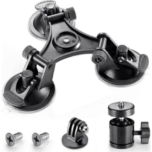 Car Holder Triple Vacuum Suction Cup Mount for DJI Osmo Pocket Camera Stabilizer Accessory with Expansion Adapter