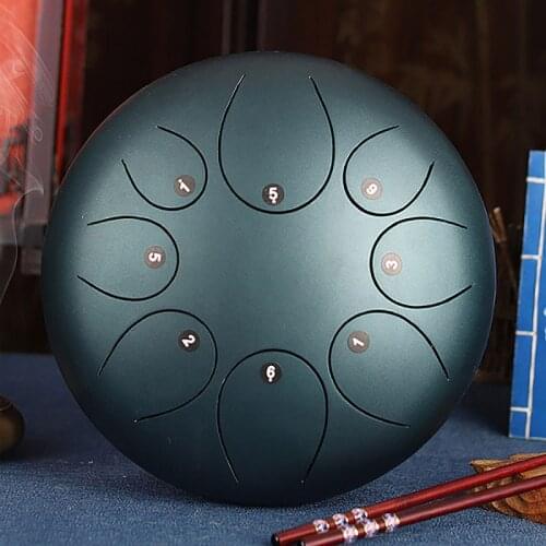 BATESMUSIC Tongue Drum Hang Drum Tank Drum D Major 8 Notes 10 Inches Steel Percussion with Padded Travel Bag