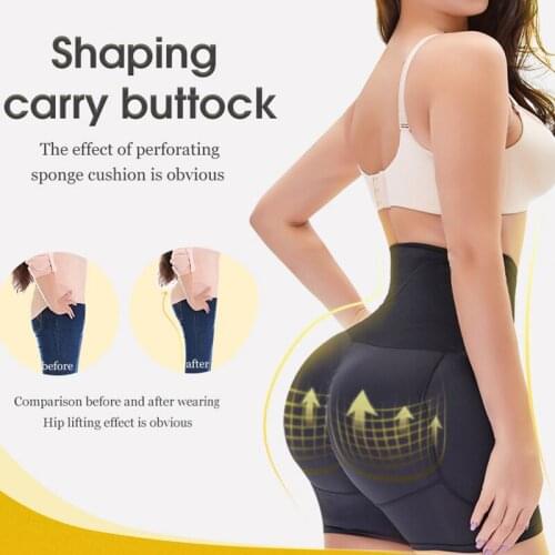 Womens Body Shaping and Fitness Pants High Waist Abdomen Hips Fake Butt Side Breasted Body Womens Boxer Pants For Lady