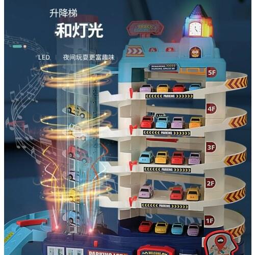 Electric Rail Car Automobile Building Childrens Parking Lot Toys Small Garage Super Large Three-dimensional Multilayer Boy Gift