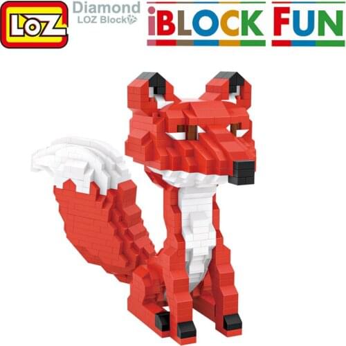 LOZ Red Fox Diamond Blocks Toys Miniature Animals Cartoon Blocks Building Figurines Birthday Gift For Children Women Girl Friend