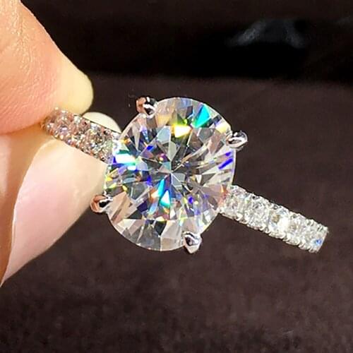10K Au417 White Gold Women Ring Moissanite Diamonds 1 2 3 4 5 Carat Oval Wedding Party Engagement Anniversary Ring Trendy