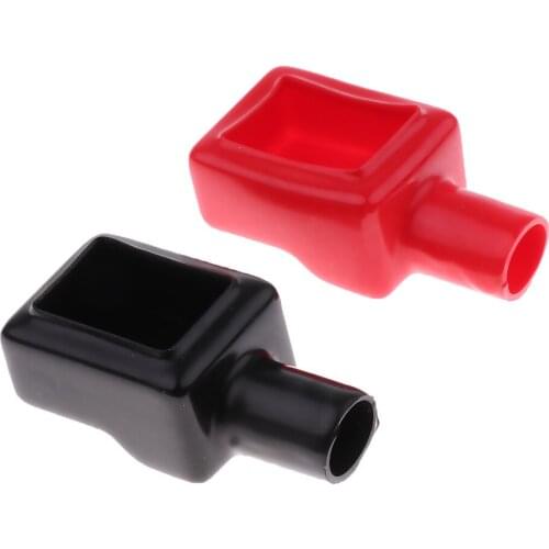 2 Pieces Battery Terminal Covers & Boots Flexible Soft Plastic Red & Black Positive and Negative for Car Auto Vehicle