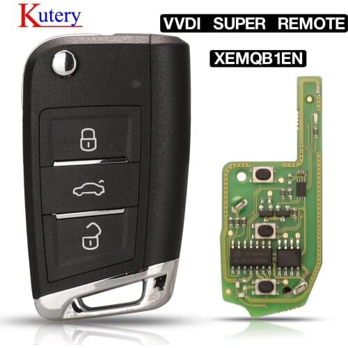 Kutery Xhorse PN: XEMQB1EN 3BUT Folding Flip VVDI Super Remote Car Key For VW MQB /VVDI2/VVDI MINI Key Tool/VVDI Key Tool Max