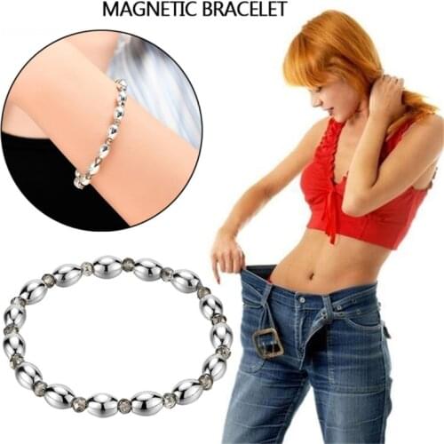 1pc Fashion Healthy Care Weight Loss Anklet Magnet Bracelets for Foot Hematite Elastic Bracelet Pain Relief for Women Man