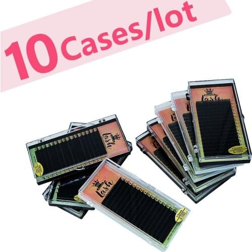MASSCAKU Eyelashes Maquiagem 10 cases lot Individual Eyelash Premium Soft Faux Mink Cilios