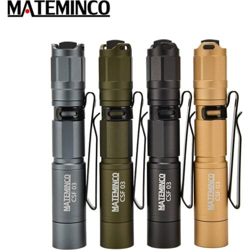 Mateminco CSF03 Mini EDC Flashlight SST-20 LED max 378 lumen beam throw 89 meter AAA Battery Torch Portable search rescue light